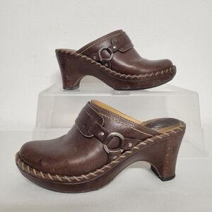 Frye Dark Brown Leather Mules